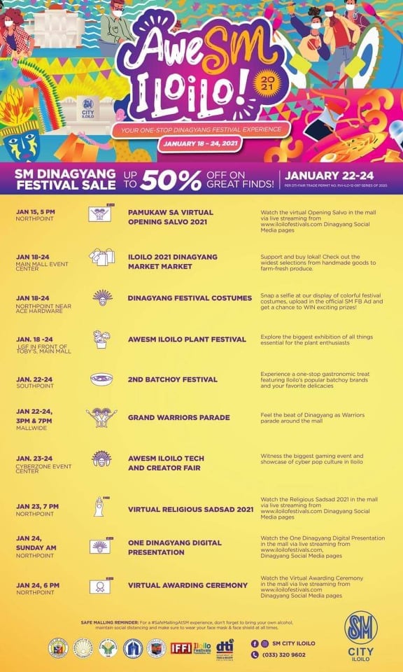 AweSM Iloilo Dinagyang Festival calendar